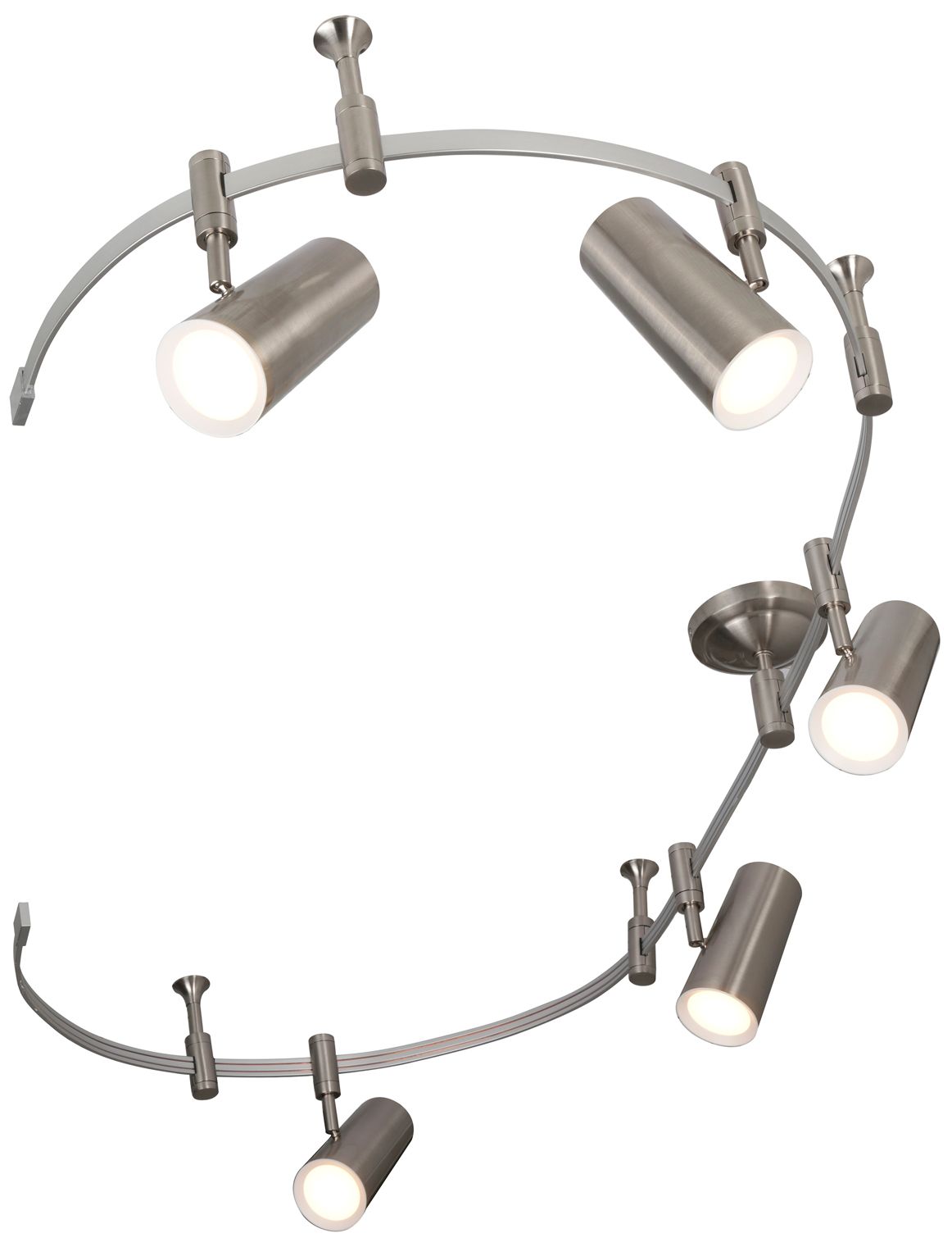 Image 5 Ellipse 96" Wide 5-Light Brushed Nickel LED Flex Track more views