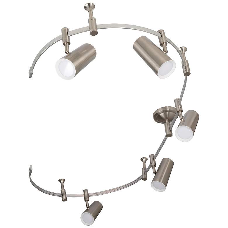 Flexable Led Track Brushed Nickel 5-Light LED Flex Track System - #1608P | Lamps Plus