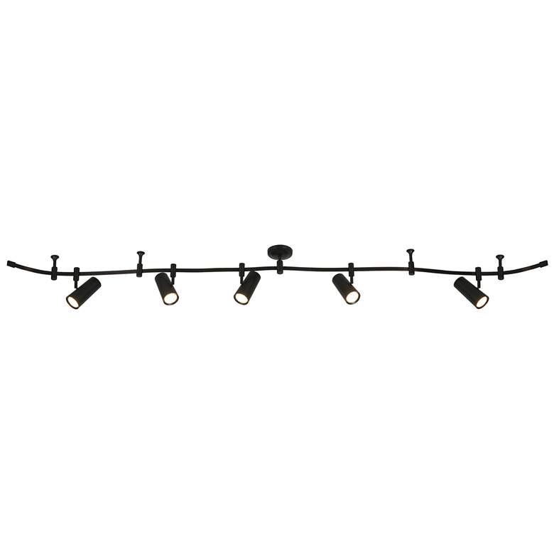 Image 1 Ellipse 96" Wide 5-Light Black LED Flex Track