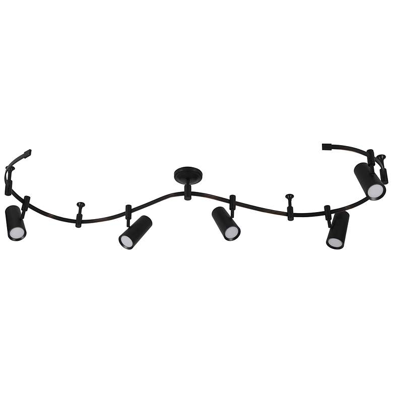 Image 3 Ellipse 96" Wide 5-Light Black LED Flex Track more views