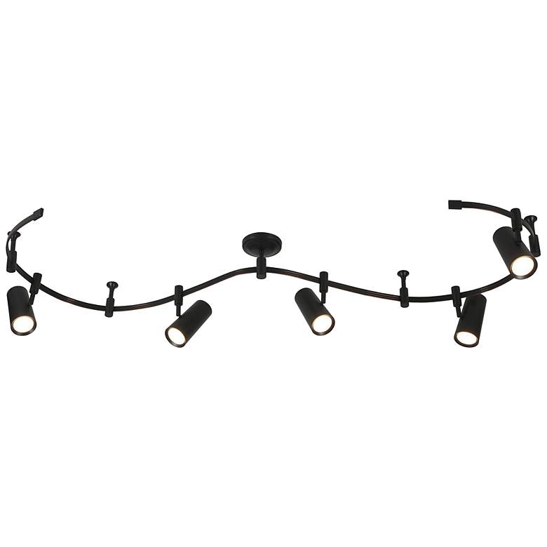 Image 4 Ellipse 96" Wide 5-Light Black LED Flex Track more views