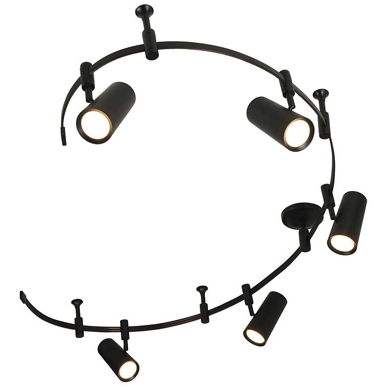 Image 5 Ellipse 96" Wide 5-Light Black LED Flex Track more views