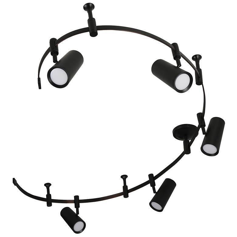 Image 6 Ellipse 96" Wide 5-Light Black LED Flex Track more views