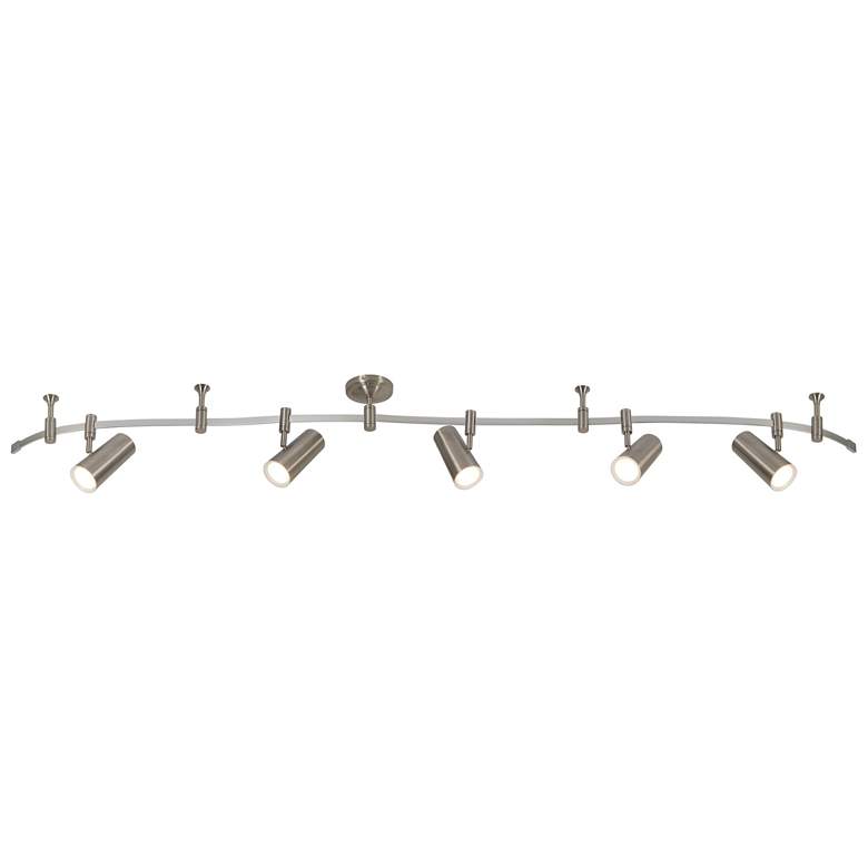 Image 1 Ellipse 96" Wide 5-Light Brushed Nickel LED Flex Track