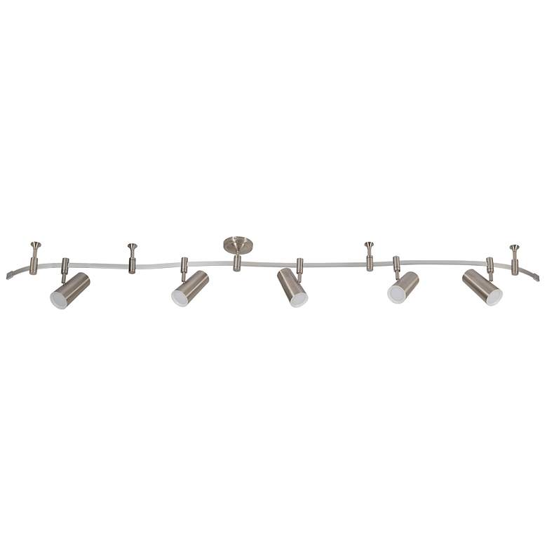 Image 2 Ellipse 96" Wide 5-Light Brushed Nickel LED Flex Track more views