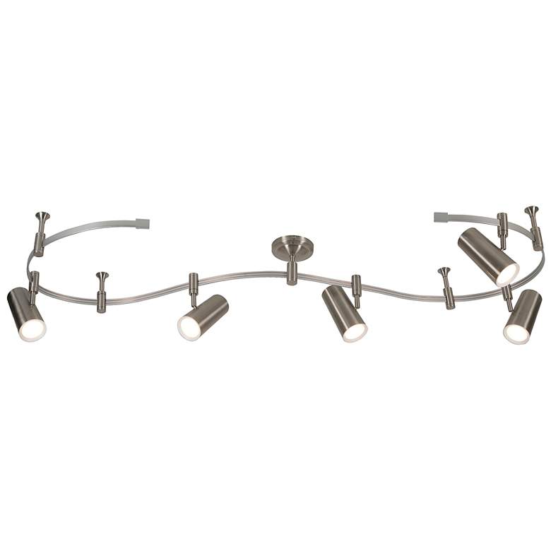 Image 3 Ellipse 96" Wide 5-Light Brushed Nickel LED Flex Track more views