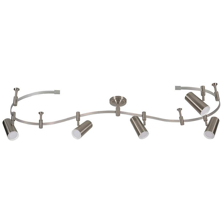 Image 4 Ellipse 96" Wide 5-Light Brushed Nickel LED Flex Track more views
