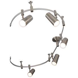 Image5 of Ellipse 96" Wide 5-Light Brushed Nickel LED Flex Track more views