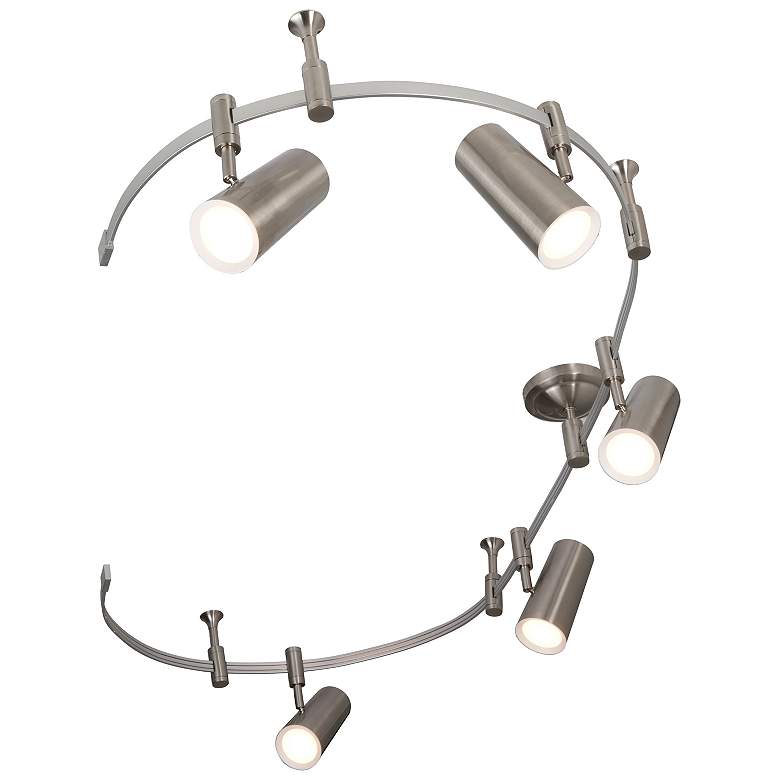 Image 5 Ellipse 96" Wide 5-Light Brushed Nickel LED Flex Track more views