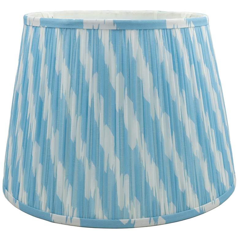 Image 1 Ellipse Blue and White Print Softback Lamp Shade 11x16x10 (Spider)
