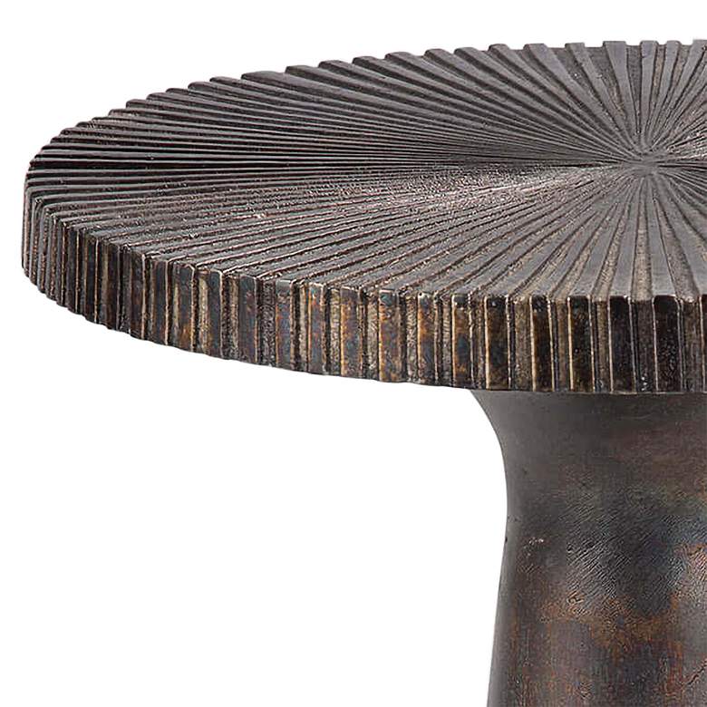Image 2 Ellis 15" Wide Blackened Zinc Aluminum End Table more views