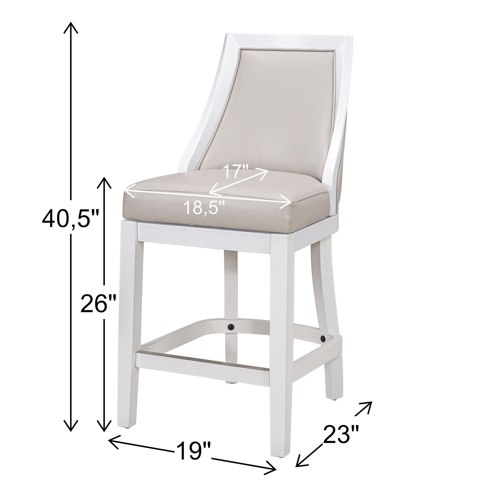 Image 6 Ellis 26" Gray Faux Leather Swivel Tall Back Counter Stool more views