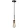 Ellis 3" Black Antique Brass Cord Hung Mini Pendant