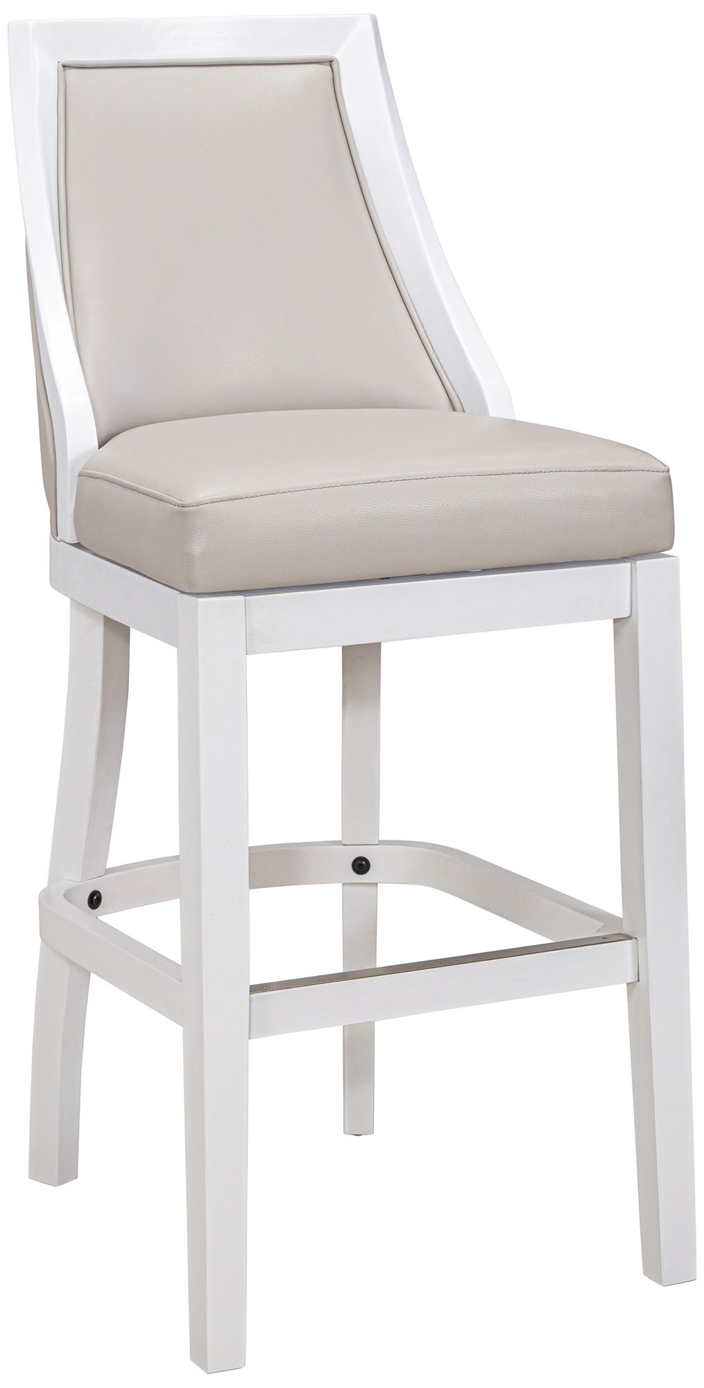 Image 2 Ellis 31" Gray Faux Leather Swivel Tall Back Bar Stool