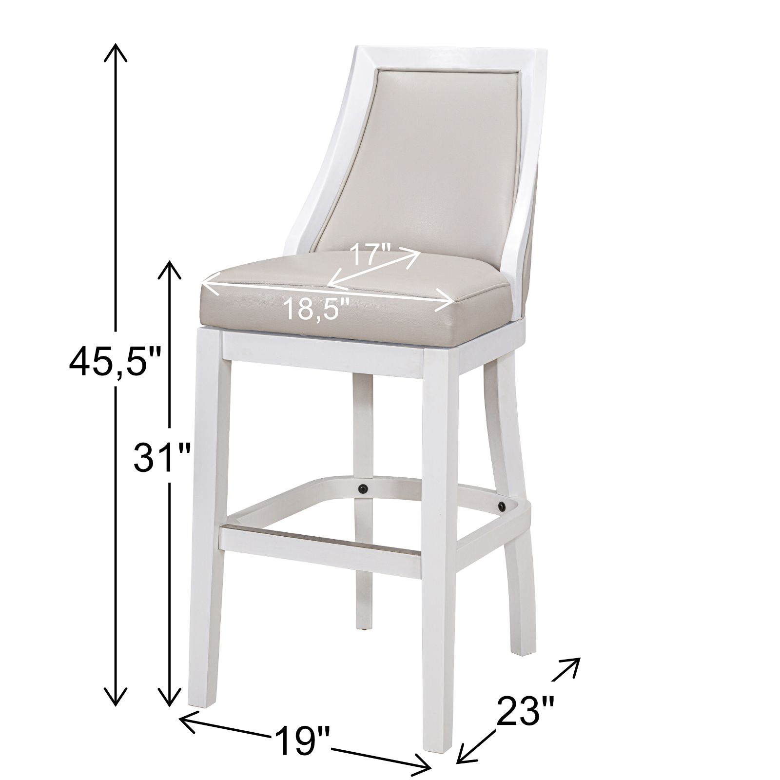 Ellis 31" Gray Faux Leather Swivel Tall Back Bar Stool