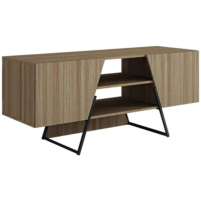Image 1 Ellis 53 1/4" Wide Dark Oak 2-Door Modern TV Stand