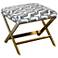 Ellis Navarro Fabric Ottoman - Brushed Gold Legs