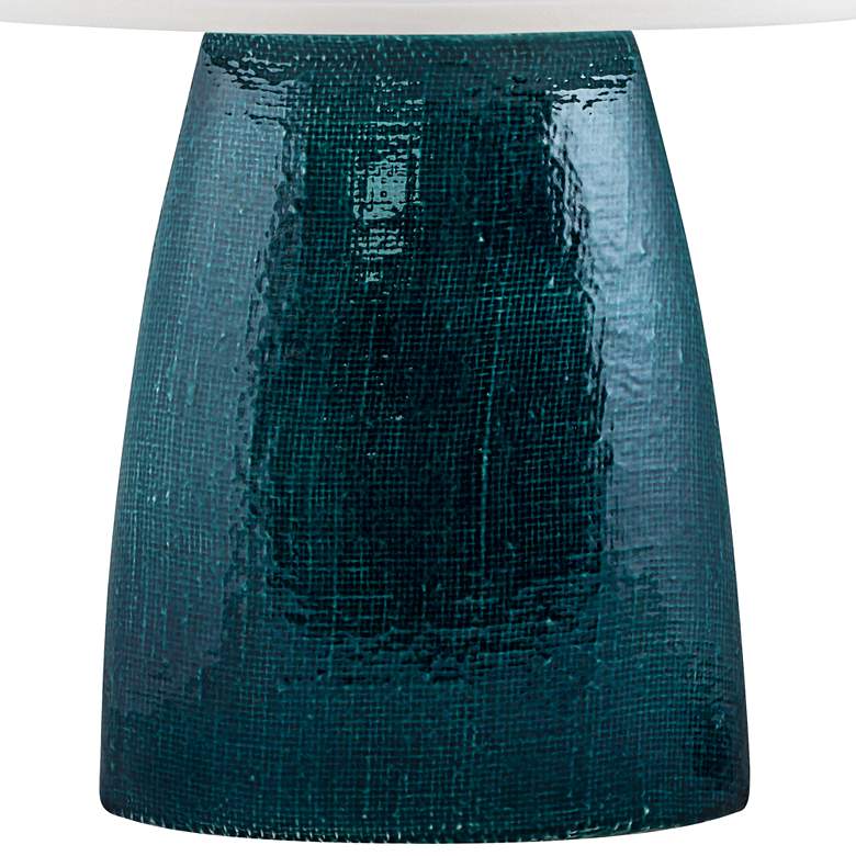Image 2 Ellis Tropical Turquoise Gloss Burlap Ceramic Table Lamp more views