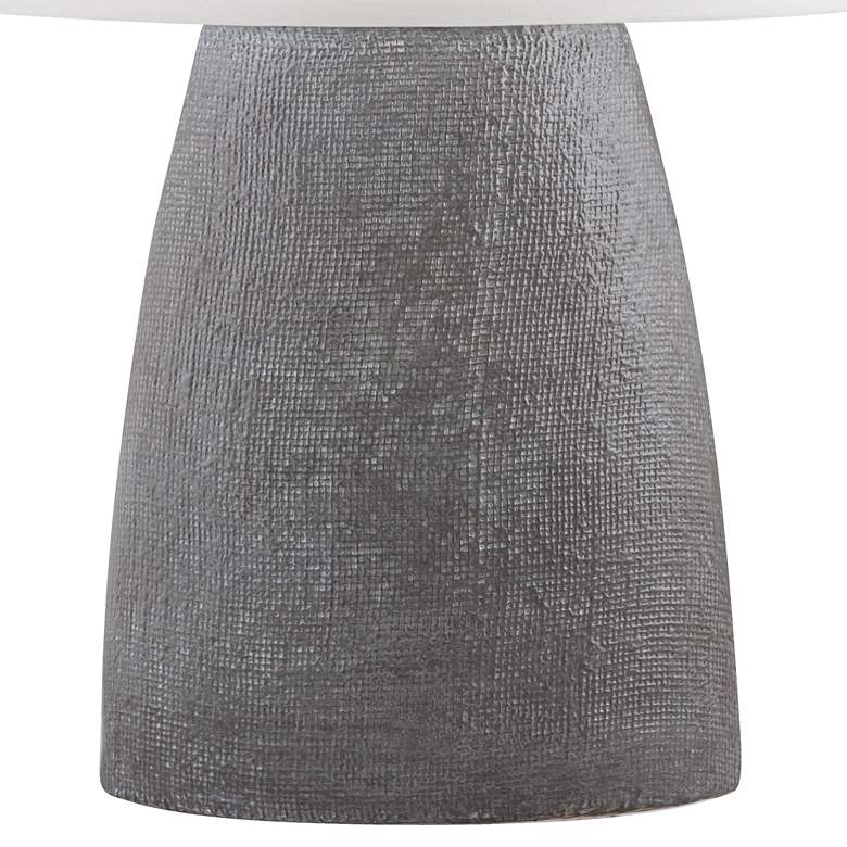 Image 2 Ellis White Washed Gray Burlap Ceramic Table Lamp more views