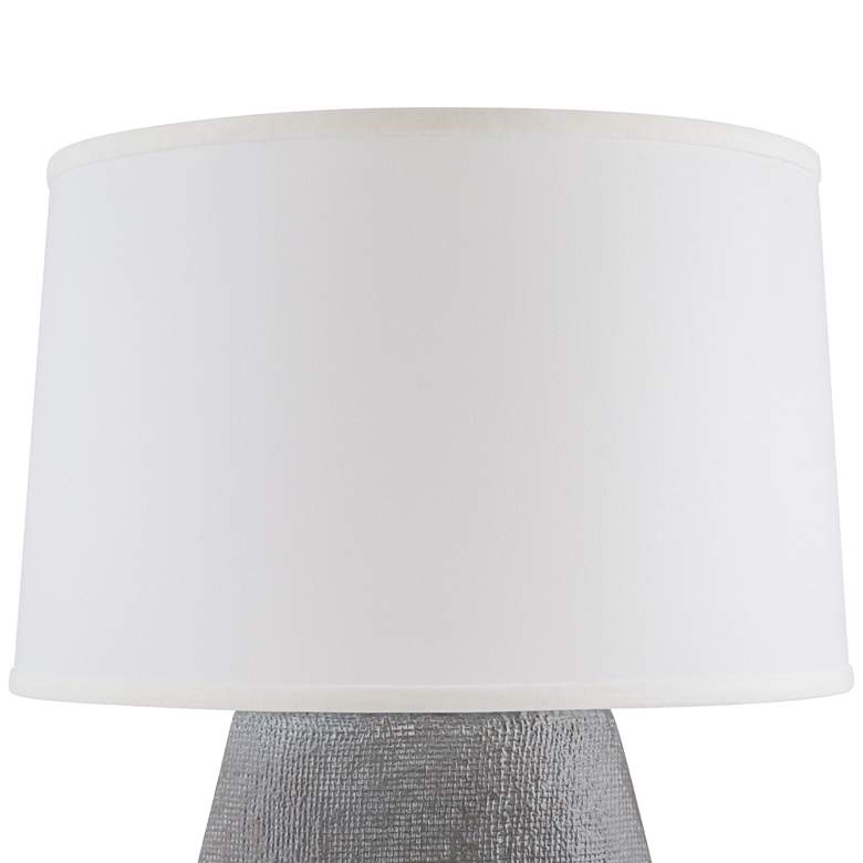 Image 3 Ellis White Washed Gray Burlap Ceramic Table Lamp more views