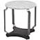 Ellison 24" Brushed Pewter and White Marble End Table
