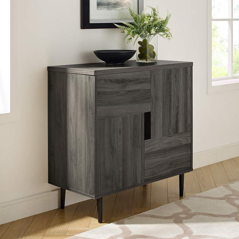 Image 1 Ellison 30" Wide Slate Gray Color Pop 2-Door Accent Cabinet