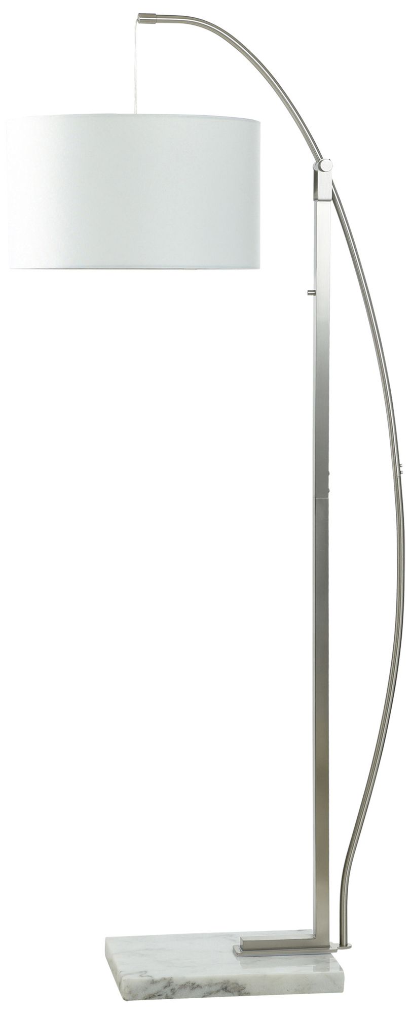 Image 2 Ellison 66" High Brushed Steel Floor Lamp with White Shade