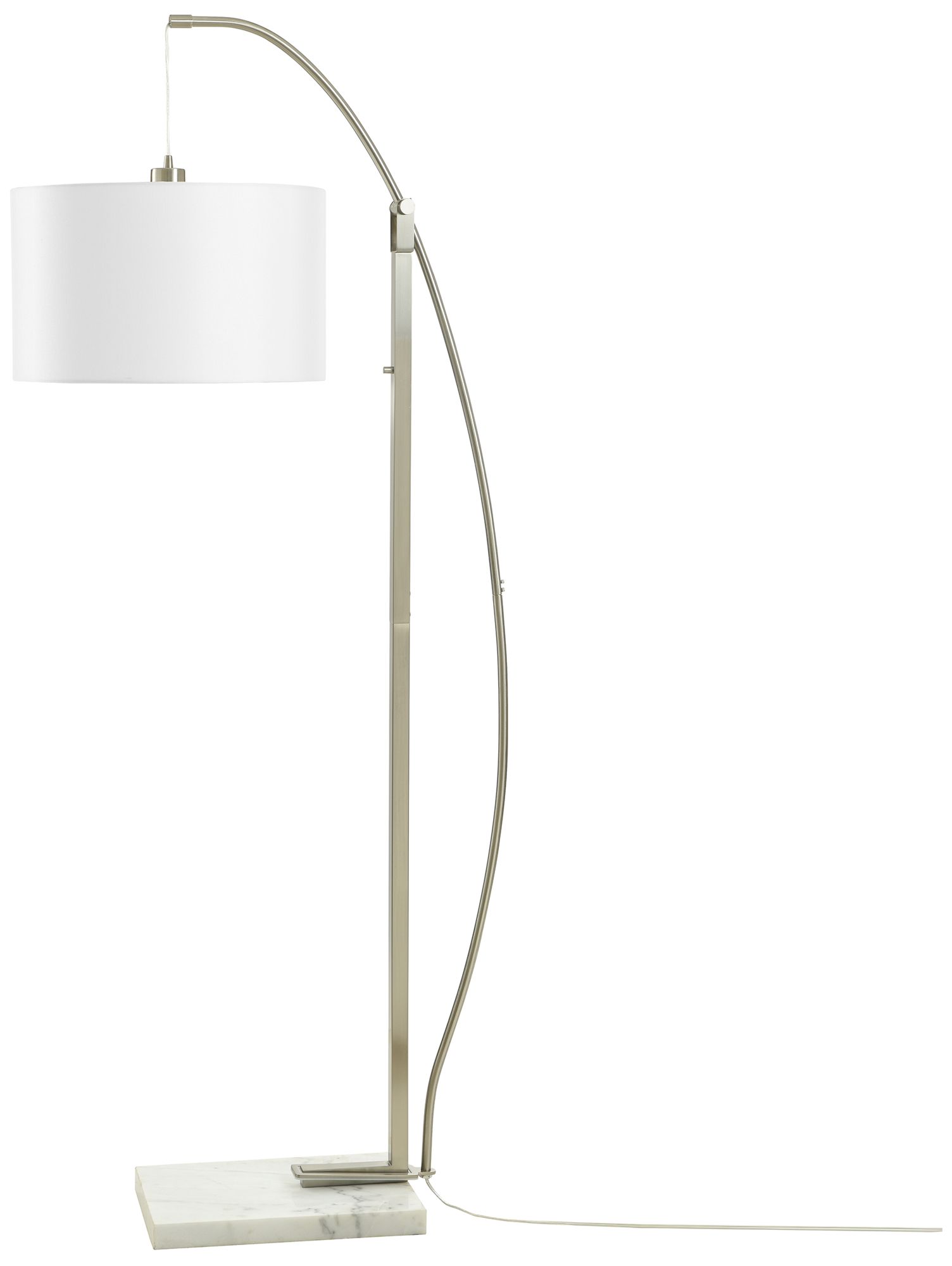 Image 4 Ellison 66" High Brushed Steel Floor Lamp with White Shade more views