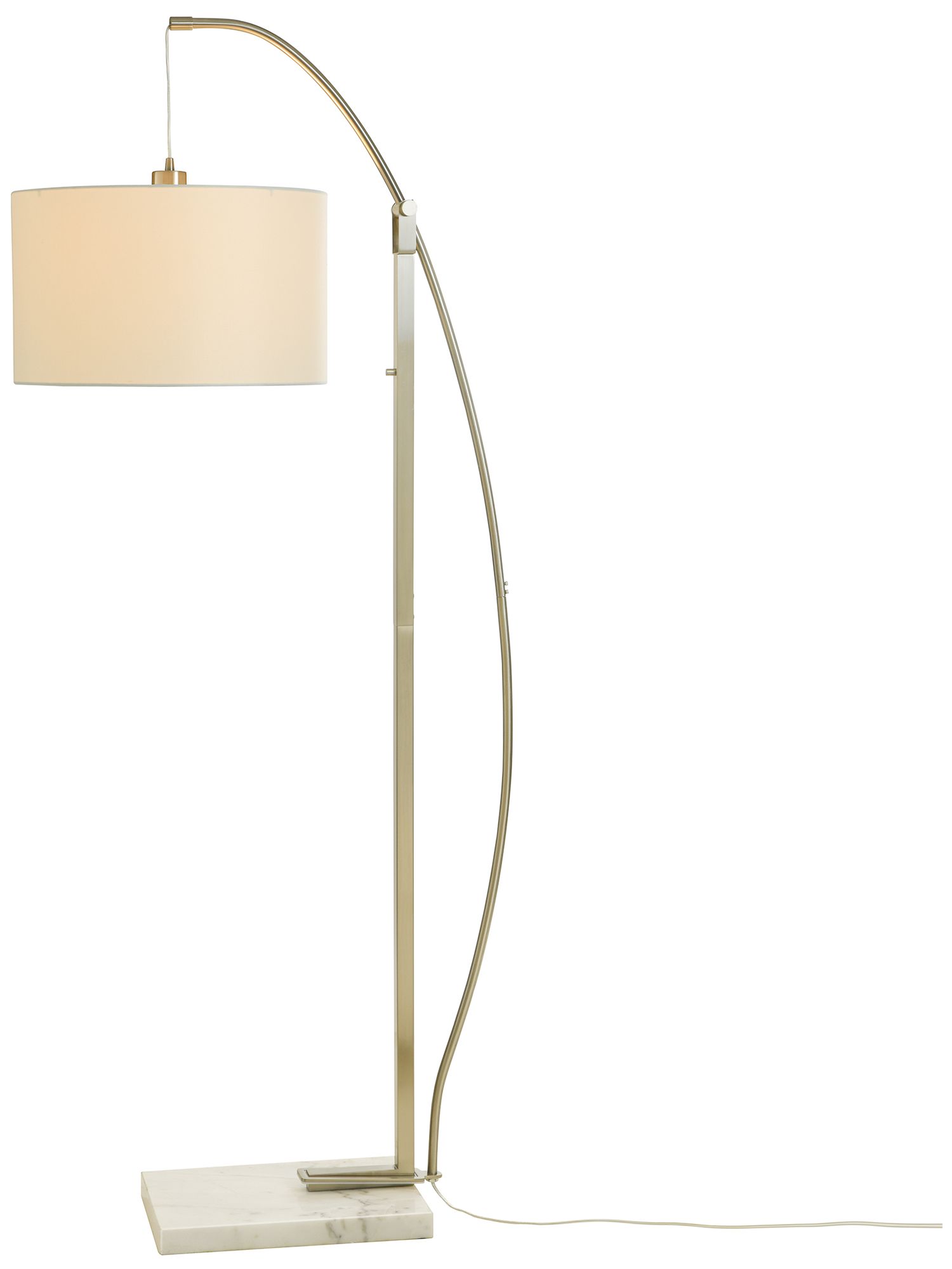 Image 5 Ellison 66" High Brushed Steel Floor Lamp with White Shade more views