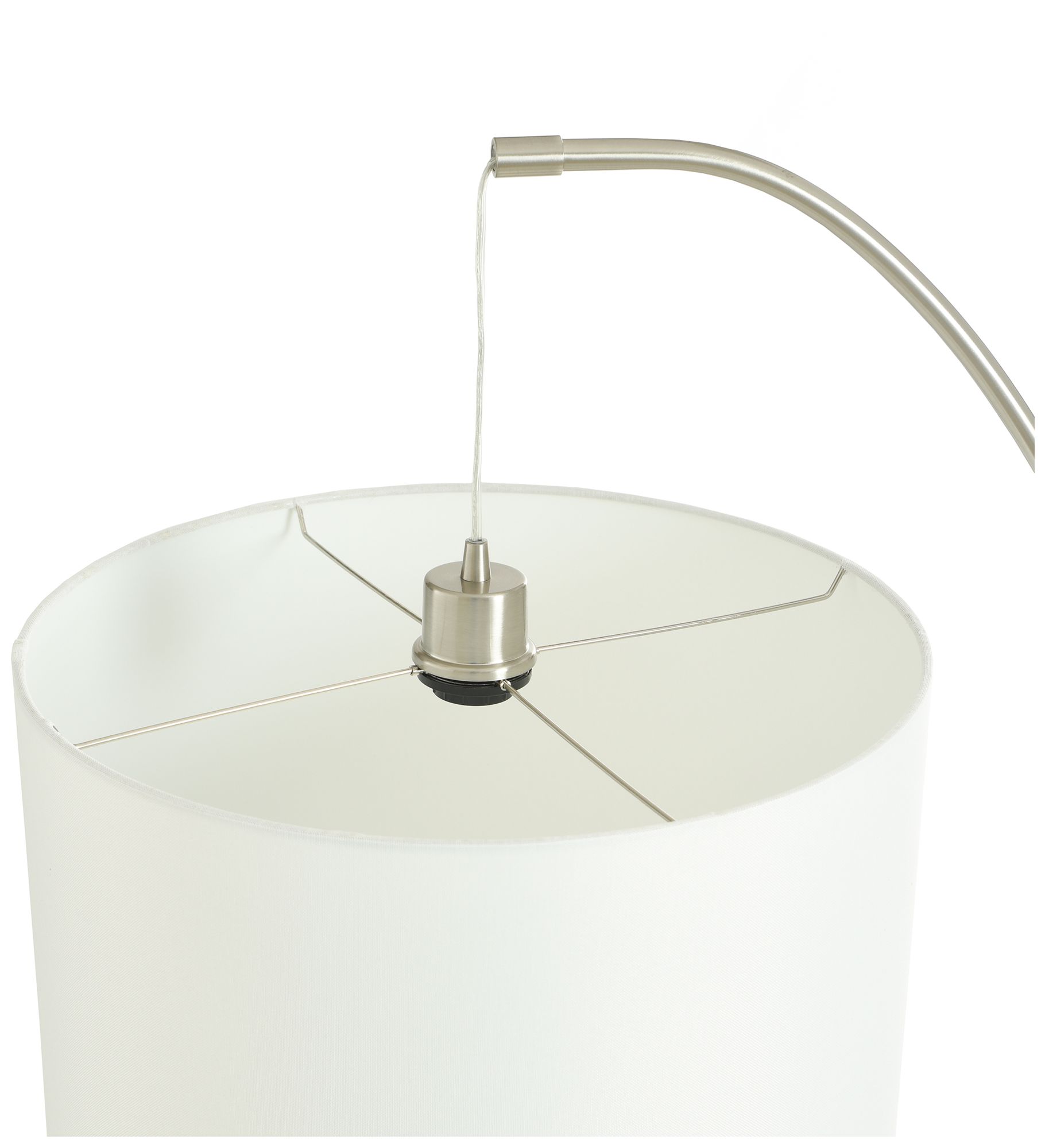 Ellison 66" High Brushed Steel Floor Lamp with White Shade