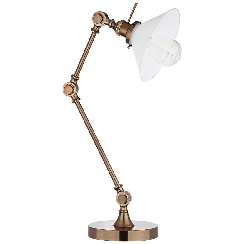 Image 1 Elliston Soft Brass Metal Adjustable Task Desk Lamp