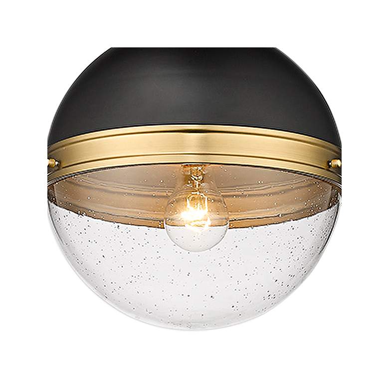 Image 2 Ellmira 11" Wide Matte Black and Antique Brass Mini Pendant more views