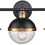 3_Ellmira 24"W Matte Black and Aged Brass 3-Light Bath Light more views