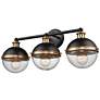 4_Ellmira 24"W Matte Black and Aged Brass 3-Light Bath Light more views