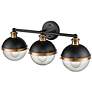 5_Ellmira 24"W Matte Black and Aged Brass 3-Light Bath Light more views