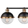 2_Ellmira 33"W Matte Black and Aged Brass 4-Light Bath Light more views