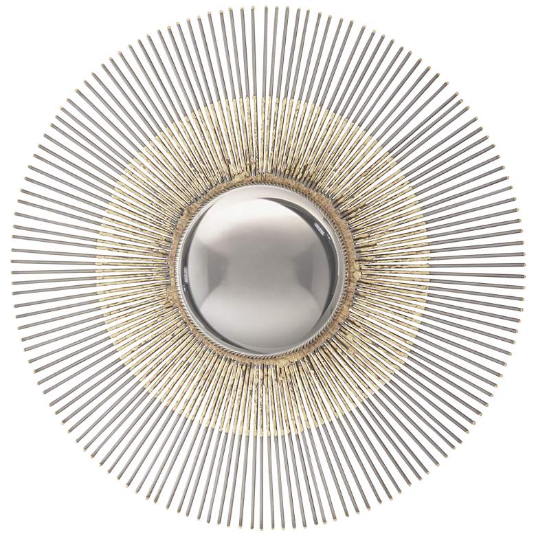 Image 1 Elloree Gray 18 inch Round Sunburst Convex Wall Mirror