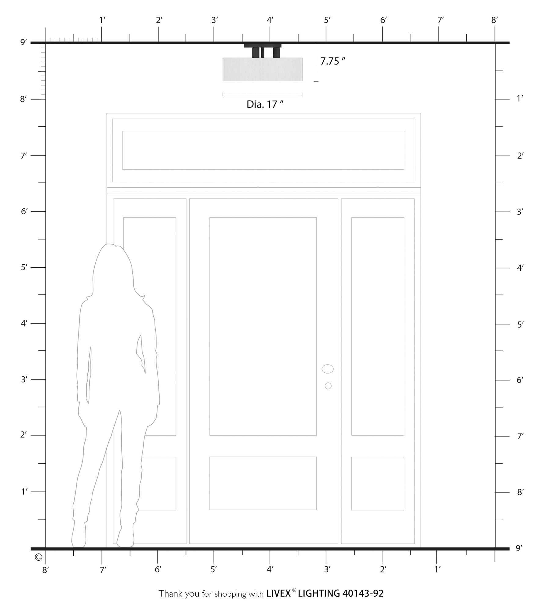 Ellsworth 17" Wide English Bronze Drum Ceiling Light