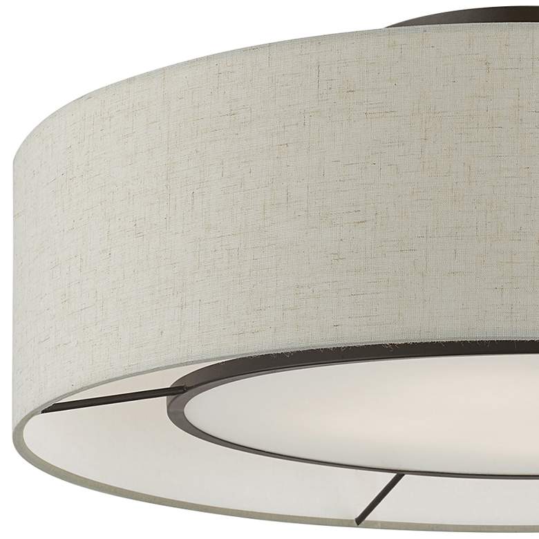 Image 4 Ellsworth 21" Wide English Bronze Drum Ceiling Light more views