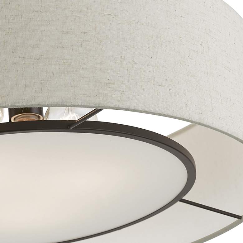 Image 5 Ellsworth 21" Wide English Bronze Drum Ceiling Light more views