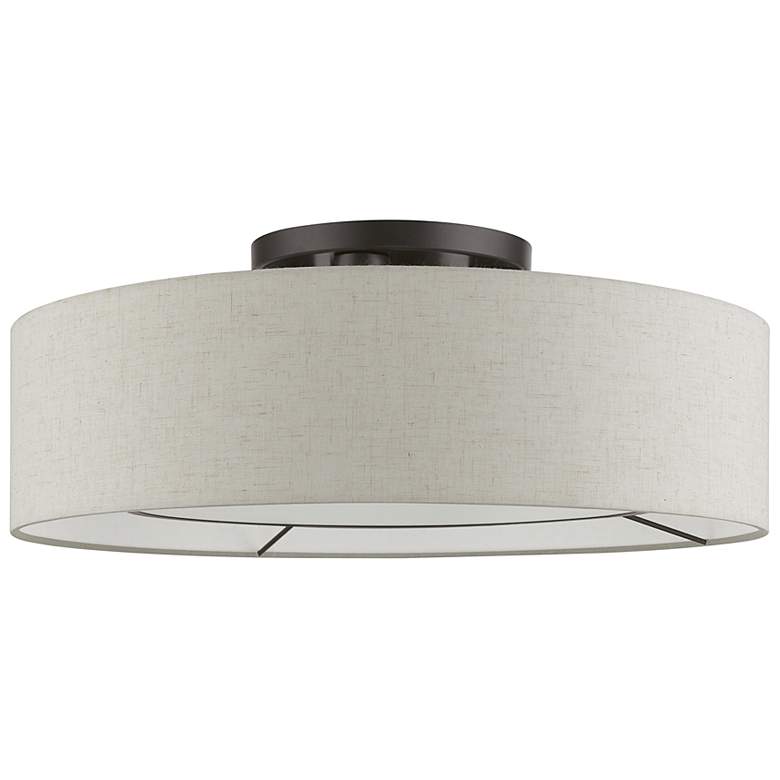 Image 6 Ellsworth 21" Wide English Bronze Drum Ceiling Light more views