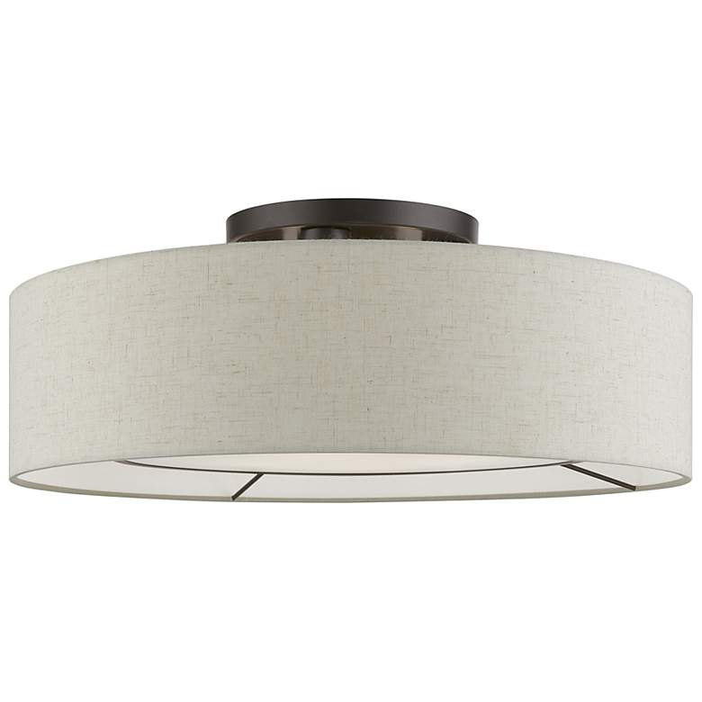 Image 7 Ellsworth 21" Wide English Bronze Drum Ceiling Light more views