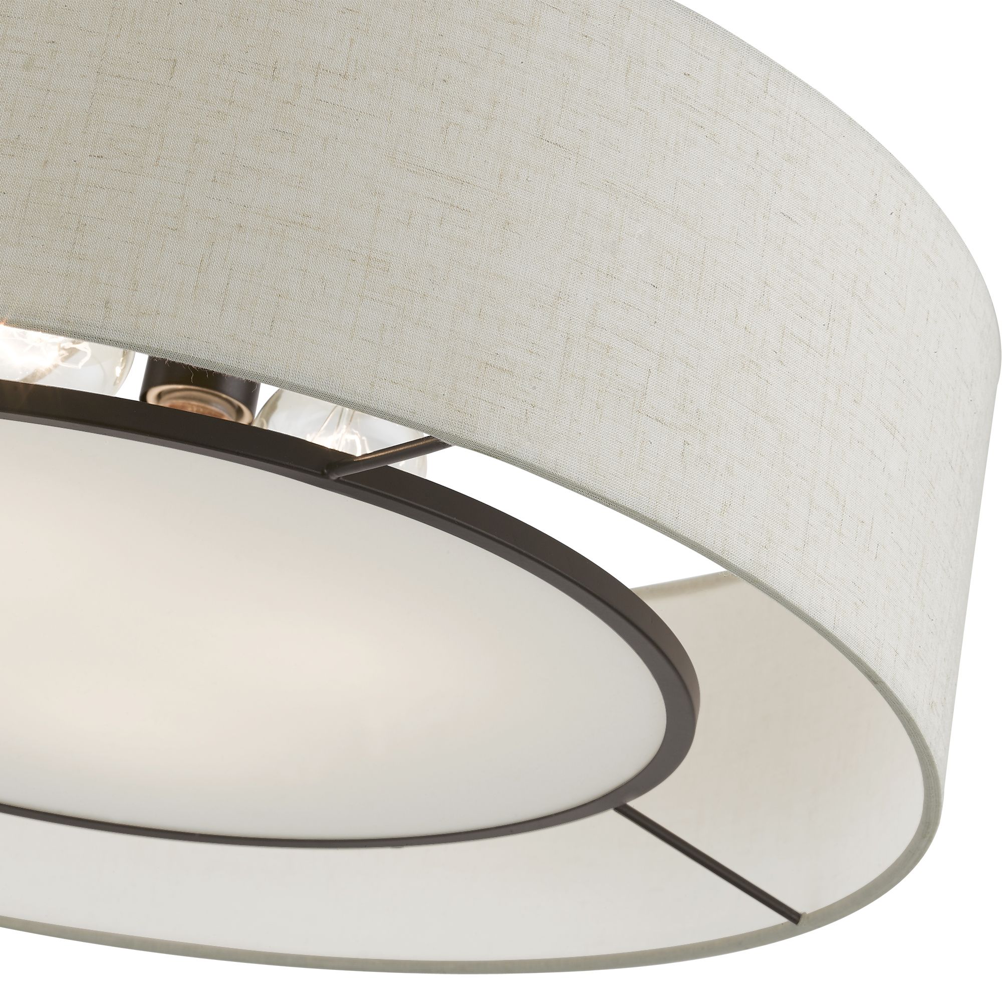 Ellsworth 21" Wide English Bronze Drum Ceiling Light in scene