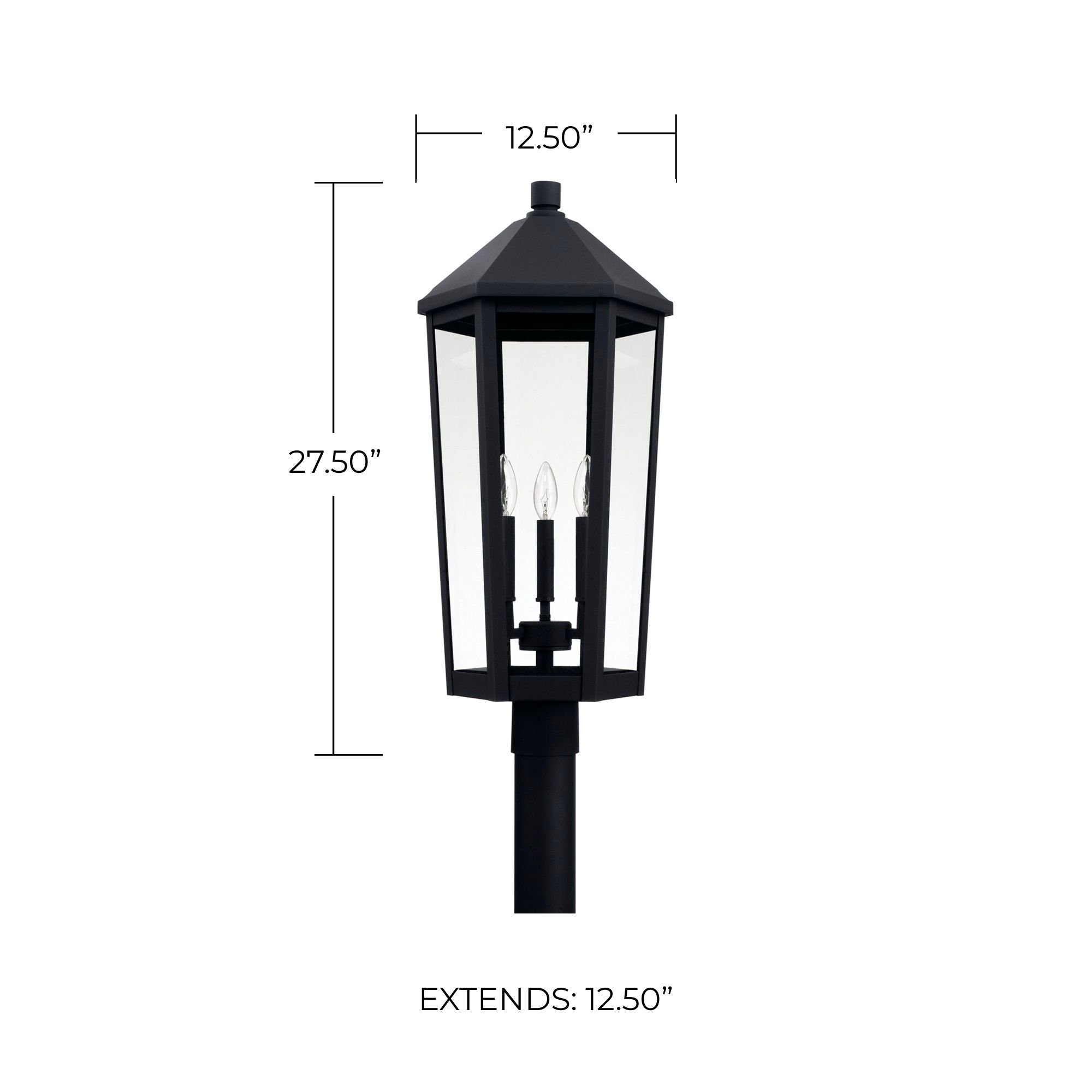 Image 2 Ellsworth 27 1/2" High Black 3-Light Outdoor Post Lantern more views