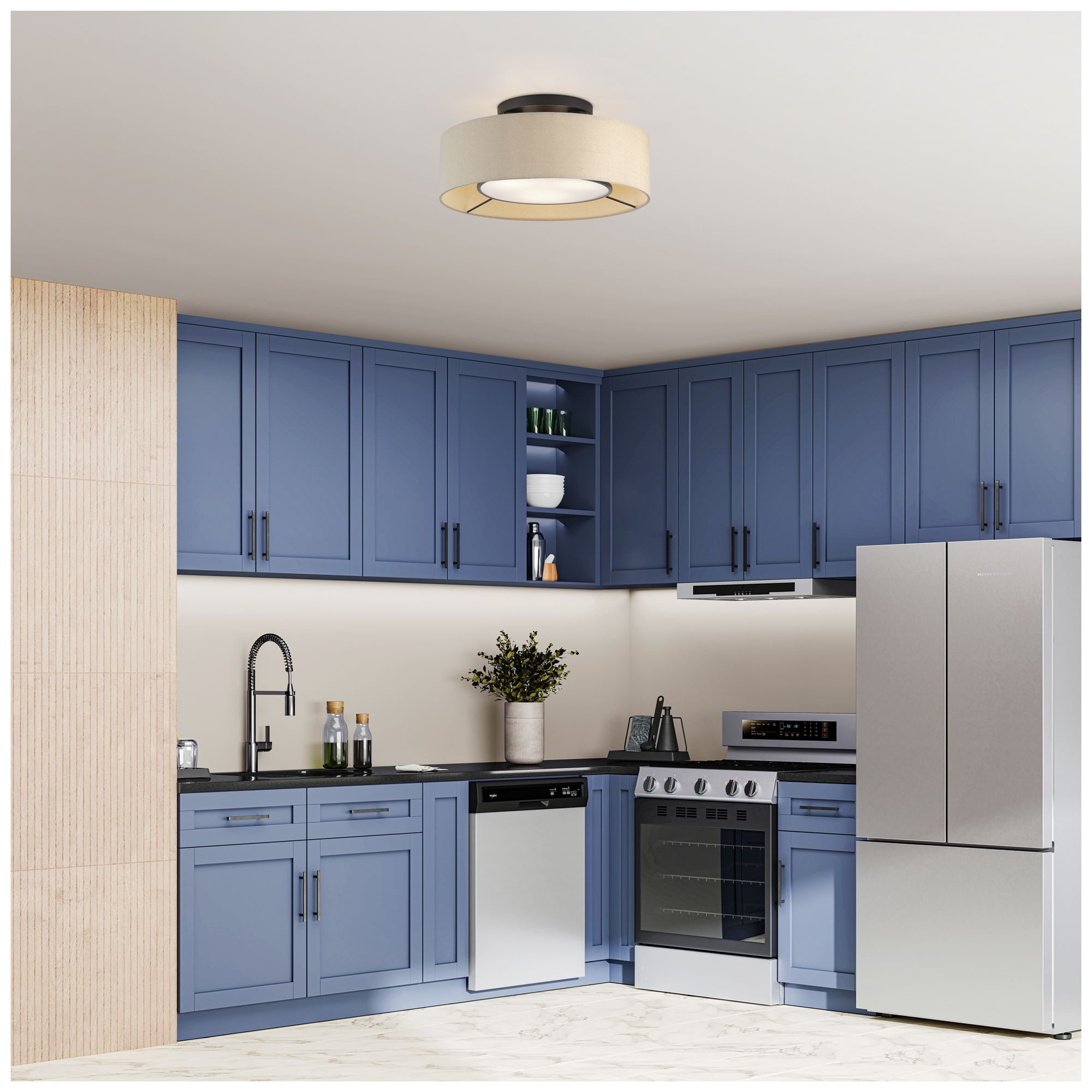 Ellsworth 3 Light Bronze Large Semi-Flush