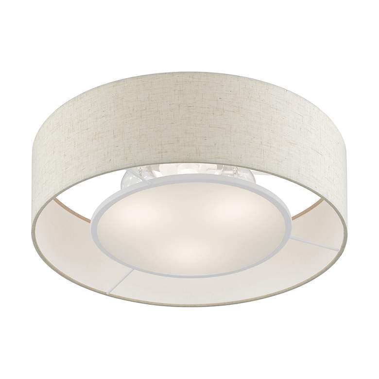 Image 6 Ellsworth 3 Light Brushed Nickel with Shiny White Accents Semi-Flush more views