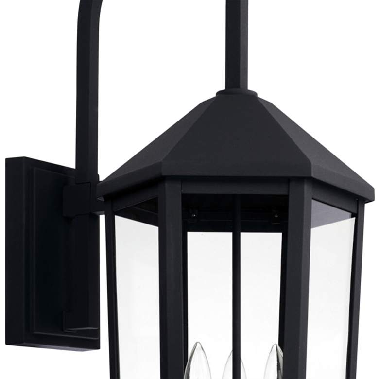 Image 3 Ellsworth 36 inch High Black 3-Light Outdoor Lantern Wall Light more views