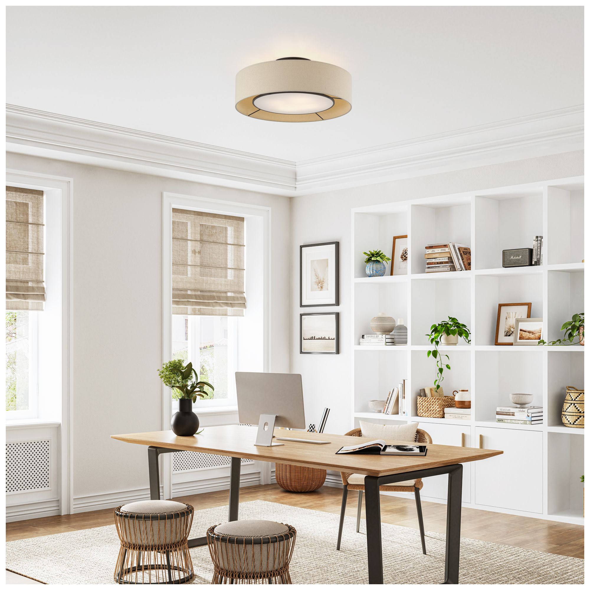 Ellsworth 4 Light Bronze Large Semi-Flush