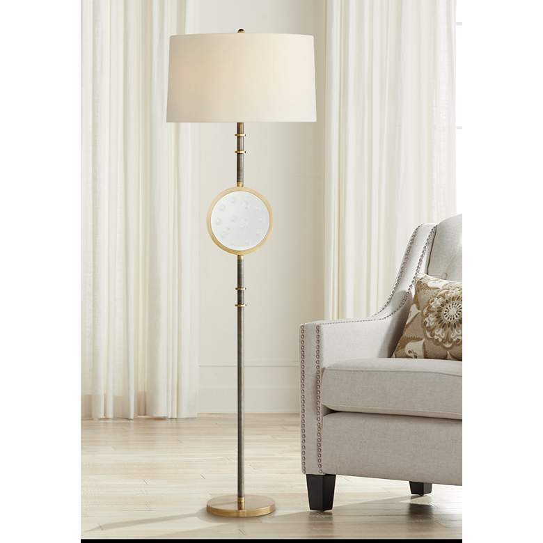 Image 1 Ellsworth Bronze and Antique Brass Stem Floor Lamp