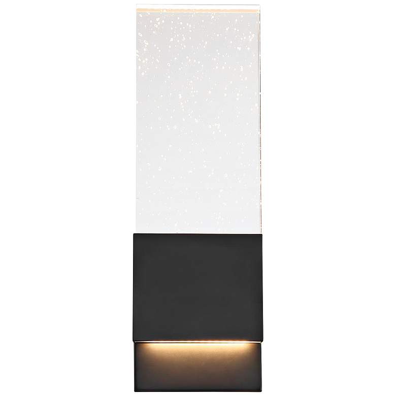 Image 3 Ellusion; LED Large Wall Sconce; 13W; Matte Black Finish with Seeded Glass